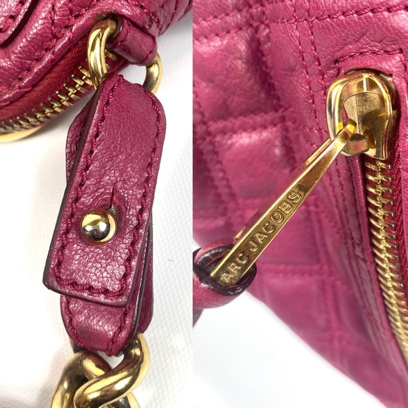MARC JACOBS Leather Quilted Small Cecilia in Fuchsia. Made in Italy. Authentic. - Picture 13 of 17